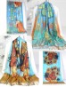 Sunflowers & Bedroom in Arles Double-sided Oil Painting Design Fashion Scarf